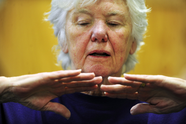 Berry Bateman concentrates on her moves during a tai chi class at LSU. 

Bateman comes to the class with her husband, who is a regular participant in the program designed to help those with peripheral neuropathy, which causes pain and numbness in the extremities. 